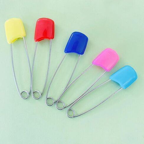 Yctze 12 PCS Diaper Pins, Compact Strong abs Stainless Steel Safety Nappy Pins with Plastic Head, Curved Needle Design for Laundry Crafts DIY Jewelry Making 1.57x0.75x0.2in (Small Size) in Kuwait