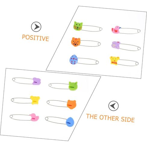 VICASKY 30pcs Animal Safety Pins Long Diaper Pins Stainless Steel Newborn Diaper Fasteners in Kuwait