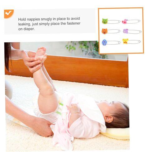 VICASKY 30pcs Animal Safety Pins Long Diaper Pins Stainless Steel Newborn Diaper Fasteners in Kuwait