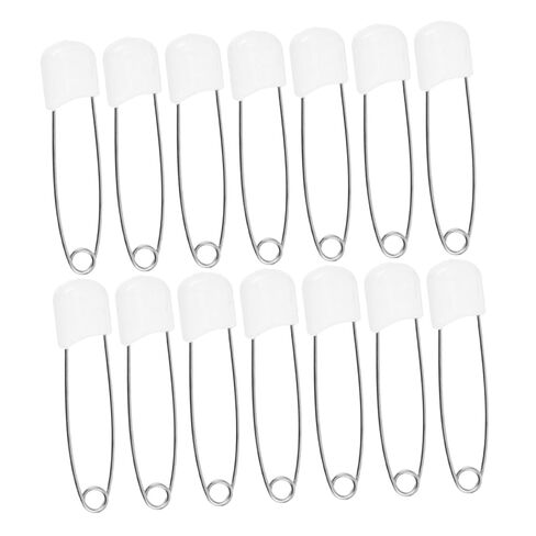 Kisangel 30 Pcs Large Diaper Safety Pins with Locking Closure White Multi-Functional Safety Brooch for Cloth Diapers in Kuwait