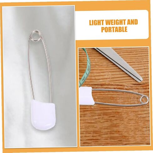 Kisangel 30 Pcs Large Diaper Safety Pins with Locking Closure White Multi-Functional Safety Brooch for Cloth Diapers in Kuwait