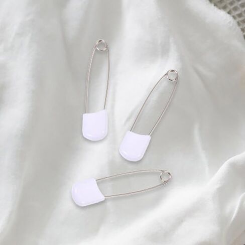 Kisangel 30 Pcs Large Diaper Safety Pins with Locking Closure White Multi-Functional Safety Brooch for Cloth Diapers in Kuwait