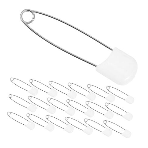 Kisangel 30 Pcs Large Diaper Safety Pins with Locking Closure White Multi-Functional Safety Brooch for Cloth Diapers in Kuwait