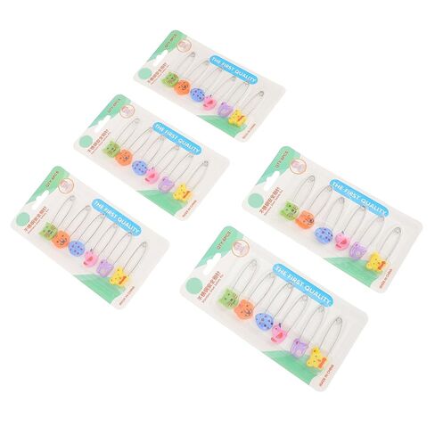 TIDTALEO 30pcs Stainless Steel Diaper Pins with Animal Heads, Traditional Safety Brooches for Newborns, Secure Cloth Diaper Fasteners for Diapering in Kuwait