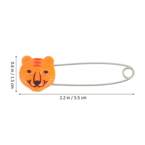 TIDTALEO 30pcs Stainless Steel Diaper Pins with Animal Heads, Traditional Safety Brooches for Newborns, Secure Cloth Diaper Fasteners for Diapering in Kuwait