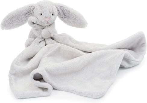 Jellycat Bashful Grey Bunny Soother, 13.5 inches - Security Blanket and Lovey for Babies - Baby Gift in Kuwait