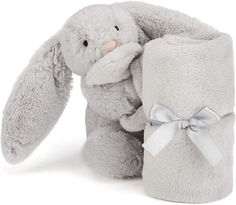 Jellycat Bashful Grey Bunny Soother, 13.5 inches - Security Blanket and Lovey for Babies - Baby Gift in Kuwait