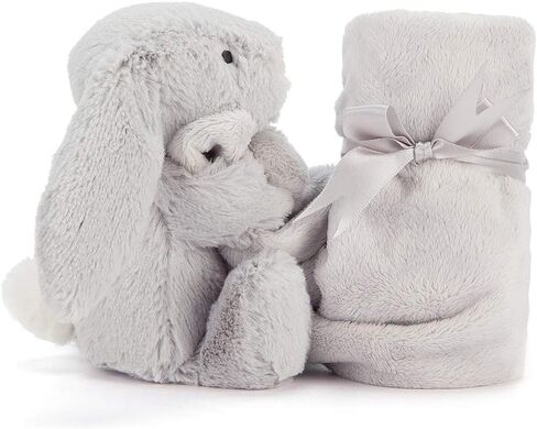 Jellycat Bashful Grey Bunny Soother, 13.5 inches - Security Blanket and Lovey for Babies - Baby Gift in Kuwait