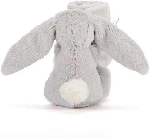 Jellycat Bashful Grey Bunny Soother, 13.5 inches - Security Blanket and Lovey for Babies - Baby Gift in Kuwait