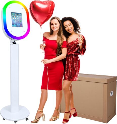 RDYMONKEY Photo Booth for Any Ipad Photo Booth Stand Shell with Free Custom Logo Remote Control RGB Beauty Ring Lights Portable Photobooth Machine and Honeycomb Box Perfect for Parties Wedding Events in Kuwait