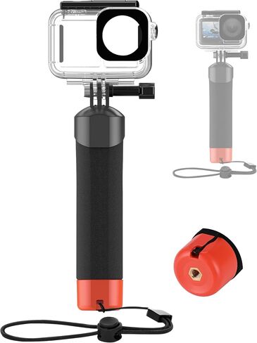 Osmo Action Waterproof Case + Floating Handle Grip for DJI Action 5 Pro/4/3 | for Xtra Edge, Diving Accessories Kit/Underwater Stick/Monopod/Housing Shell Cage for Scuba, Snorkeling, Water Shooting in Kuwait
