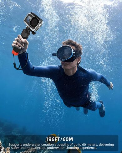 Osmo Action Waterproof Case + Floating Handle Grip for DJI Action 5 Pro/4/3 | for Xtra Edge, Diving Accessories Kit/Underwater Stick/Monopod/Housing Shell Cage for Scuba, Snorkeling, Water Shooting in Kuwait
