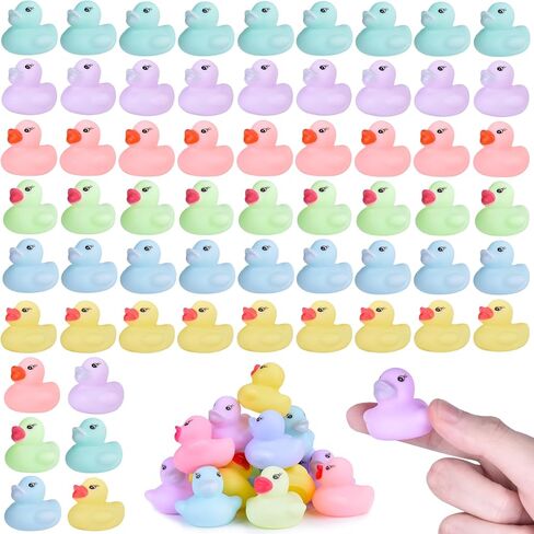 Mini Rubber Ducks 60 Pack Bulk Small Squeaky Float Bath Toys for Kids Party Favors Baby Shower Decorations Summer Pool Carnival Prizes Gifts in Kuwait