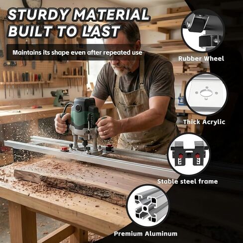 47.2in Router Sled for Flattening Slabs,3-Axis Height Adjustment System,Slab Flattening Jig for Woodworking Includes Pre-drilled and Blank Router Plates in Kuwait