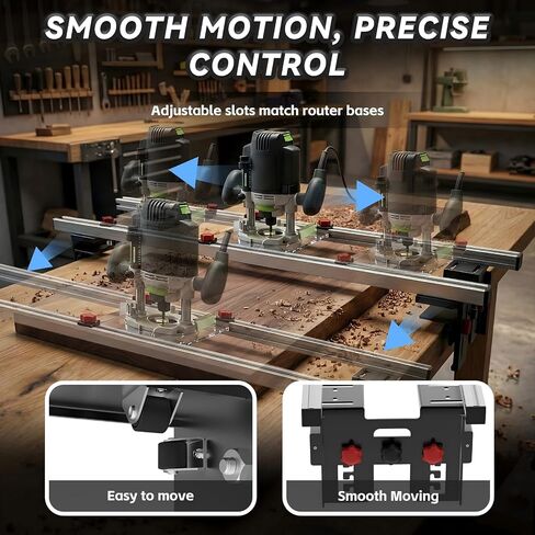 47.2in Router Sled for Flattening Slabs,3-Axis Height Adjustment System,Slab Flattening Jig for Woodworking Includes Pre-drilled and Blank Router Plates in Kuwait