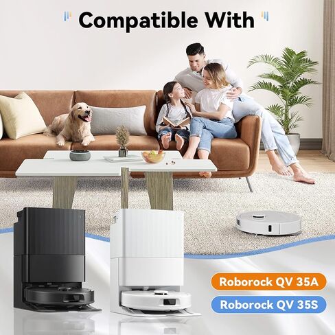 26 Pack Replacement Accessories Kit for Roborock QV 35A / QV 35S / Qrevo S Pro Robot Vacuum, 2 Anti-Tangle Brushes, 4 HEPA Filters, 6 Dust Bags, 6 Mop Pads, 6 Side Brushes, 2 Cleaning Tools in Kuwait