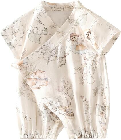 BINIDUCKLING Newborn Kimono Baby Japanese Clothes Summer Romper Muslin Cotton & Viscose from Bamboo in Kuwait