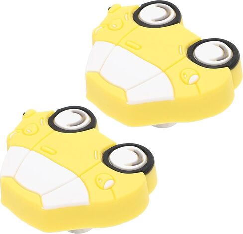 jojofuny 2pcs Yellow Car Shaped Nursery Drawer Pulls for Wardrobe Handles, Scratch-Resistant PVC Cartoon Knobs with Comfortable Grip for ’s Furniture and Nursery Room in Saudi Arabia