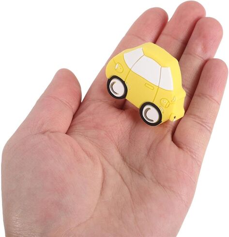 SHOWERORO 2pcs Yellow Cartoon Car Shaped Cabinet Knobs for Wardrobe and Bathroom, PVC Material with Comfortable Grip and Easy Installation, Decorative Pull Handles for Nursery and ’s in Kuwait
