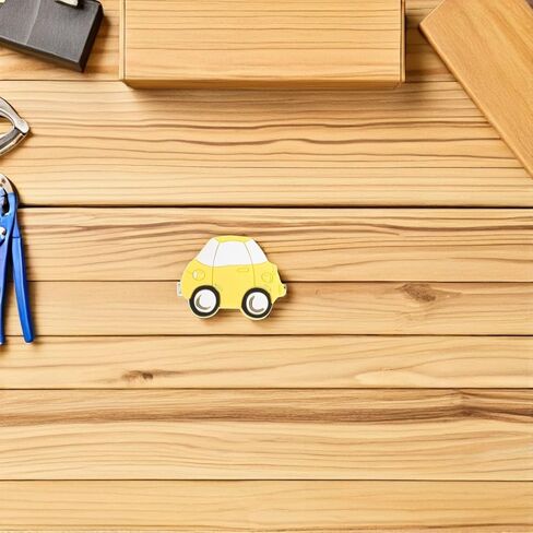 SHOWERORO 2pcs Yellow Cartoon Car Shaped Cabinet Knobs for Wardrobe and Bathroom, PVC Material with Comfortable Grip and Easy Installation, Decorative Pull Handles for Nursery and ’s in Kuwait