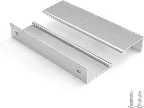 Rergy 20 Pack Black Cabinet Pulls 5 inch Edge Finger Pull Aluminum Alloy Hardware for Dresser Drawer Handles in Kuwait