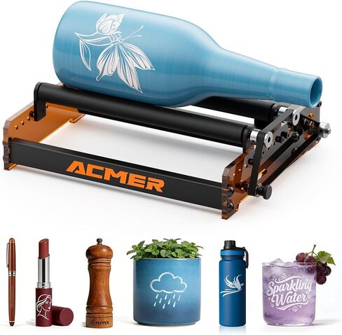 ACMER M3 Laser Rotary Roller, 360° Y-Axis Rotary Module for Cylindrical Engraving, Adjustable 6–164mm Diameter, Compatible with ACMER S1/S2/P1/P3/P2/P1 S Pro in Kuwait
