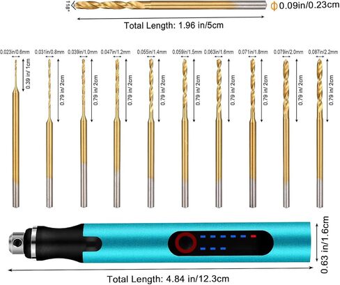 Cordless Mini Drill Pen, Rotary Tool Rechargeable Electric Hand Drill with 3-Speed Drill for tight spaces,DIY Micro Polishing Pen for Jewelry Making, Stone, Plastic, Resin in Kuwait