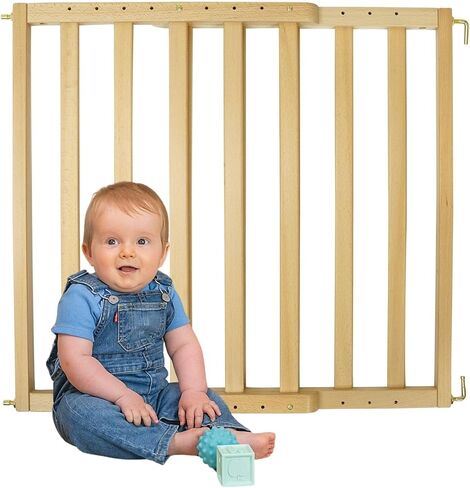 Toddleroo by North States LuxeCraft Wood Baby Safety Gate for Stairs & Doorways, Hardware Mount, Adjustable 25.25 to 39.25 Inches Wide, 30 Inches High, Beechwood Natural Wood in Kuwait