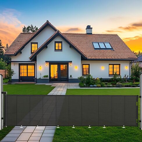 Retractable Baby & Pet Gate, 236″L x 42″H Extra Wide Mesh Retractable Dog Gate, 7 Reinforced Rods & Suction Cups, Safety Lock, One-Hand Operation,16 FT Easy Install for Indoor Outdoor, Black in Saudi Arabia