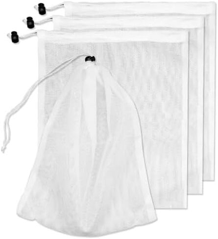 Pool Vacuum Replacement Mesh Bag, Pool Leaf Vacuum Net Bag Fine Mesh with Locking Cord, Pool Vacuum Filter Bag, Pool Cleaner Bag Suitable for Pools Aquariums Ponds Collecting Leaves and Debris （4Pcs） in Kuwait