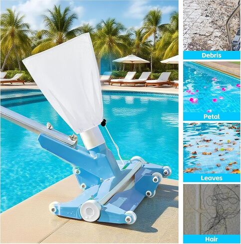 Pool Vacuum Replacement Mesh Bag, Pool Leaf Vacuum Net Bag Fine Mesh with Locking Cord, Pool Vacuum Filter Bag, Pool Cleaner Bag Suitable for Pools Aquariums Ponds Collecting Leaves and Debris （4Pcs） in Kuwait