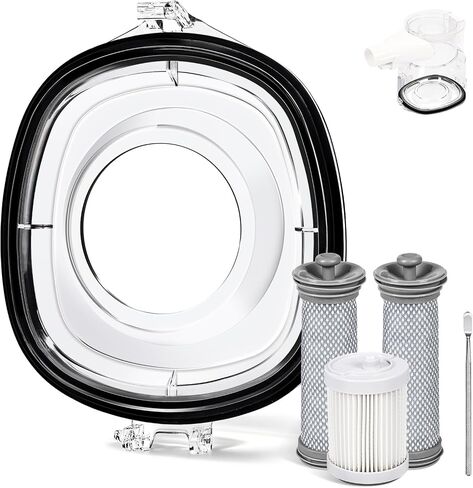 A10 Dustbin Lid with Filters Replacement Set Compatible with Tineco Vacuum | Fit for A10 / A10 Hero vacuum cleaner, Easy to install, Come with Sealing Ring, Durable, Lightweight, Clear in Kuwait