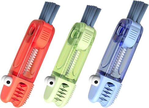 3 in 1 Multifunctional Cup Lid & Bottle Gap Cleaning Brush Set - Portable Crevice Cleaner for Tight Spaces, Home Kitchen Generic Use (3-Pack,Style2) in Kuwait
