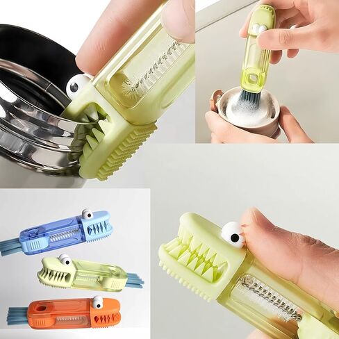 3 in 1 Multifunctional Cup Lid & Bottle Gap Cleaning Brush Set - Portable Crevice Cleaner for Tight Spaces, Home Kitchen Generic Use (3-Pack,Style2) in Kuwait