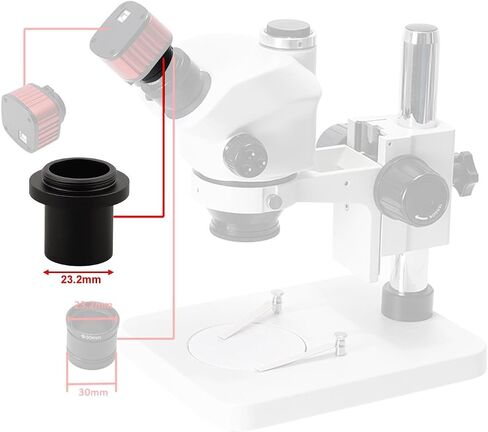 1X Microscope Camera Lens Adapter With C-Mount Thread, 23.2mm Metal Adapter For CCD Digital Eyepiece Biological Microscope Use in Kuwait