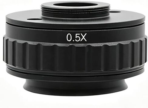 0.35X C Mount Adapters Lens for Trinocular Stereo Microscope | Focus Adjustable CTV Microscope Lens, 38mm Camera Interface Adapter,Black in Kuwait