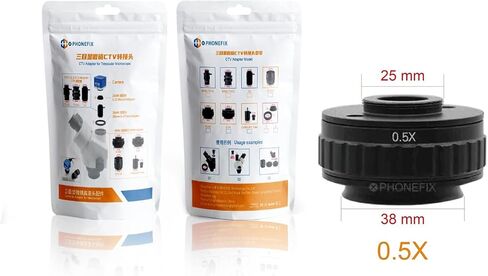 0.35X C Mount Adapters Lens for Trinocular Stereo Microscope | Focus Adjustable CTV Microscope Lens, 38mm Camera Interface Adapter,Black in Kuwait