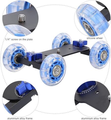 Camera Dolly Wheel Scaled Table Skater Slider Car Portable Mini Desktop Car for Low Level Shooting Compatible for Dslrs Video Camcorders in Kuwait