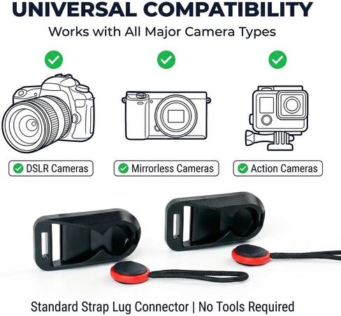 8-Piece Camera Strap Quick Release Connector Kit | Includes quick-release buckles and anchor connectors for DSLR, mirrorless, action cameras, and camera straps. in Kuwait