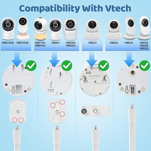 Flexible Baby Monitor Mount for Vtech VM819 /VM901 /Advanced HQ Max /VM919 /VM924 /VM320 /VM350 /VM546 /VM818 /VM923 etc, Baby Monitor Clip Clamp Mount – No Drilling, No Wall Damage, Portable Design in Kuwait