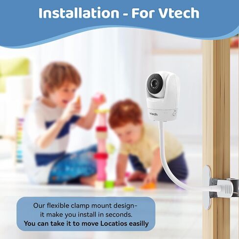 Flexible Baby Monitor Mount for Vtech VM819 /VM901 /Advanced HQ Max /VM919 /VM924 /VM320 /VM350 /VM546 /VM818 /VM923 etc, Baby Monitor Clip Clamp Mount – No Drilling, No Wall Damage, Portable Design in Kuwait