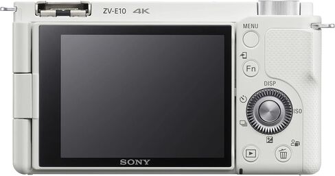Sony Alpha ZV-E10 (Body Only) Vlog Camera (White)| APS-C Sensor | Compact Creator Tool, 24.2 MP APS-C Sensor, 4K Video, Vari-Angle Screen + Spare Extra Battery + 64GB Card + Camera Case in Kuwait