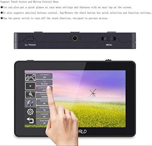 FEELWORLD F6 Plus Camera Monitor 6 Inch Touch Screen 4K 3D LUT HDR Waveform IPS FHD1920x1080, HDMI Field Monitor On DSLR Camera with F750 Battery Tilt Arm Carry Bag in Kuwait