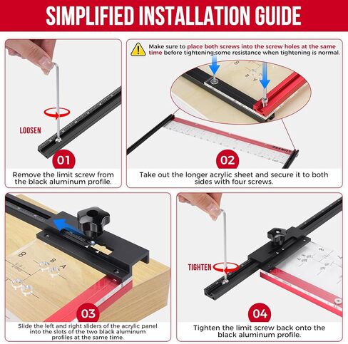LUNYEE Shelf Pin Jig with Self-Centering Drill Bits, 1/4 Inch & 5mm Shelf Pin Drilling Jig for 32mm System, Cabinet Hole Drilling Template, Cabinet Installation, Closet Shelving, 17 Hole Rows in Kuwait