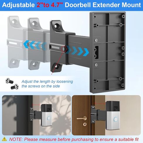 Adjustable 2" to 4.7" Doorbell Extender Mount for Ring (2nd Gen-2020 Release), Brick Mount Extension Doorbell Angle Mount, Brick Wall Mounting Bracket Holder Accessories for Wider View in Kuwait