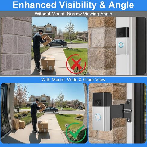 Adjustable 2" to 4.7" Doorbell Extender Mount for Ring (2nd Gen-2020 Release), Brick Mount Extension Doorbell Angle Mount, Brick Wall Mounting Bracket Holder Accessories for Wider View in Kuwait
