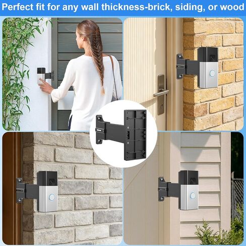 Adjustable 2" to 4.7" Doorbell Extender Mount for Ring (2nd Gen-2020 Release), Brick Mount Extension Doorbell Angle Mount, Brick Wall Mounting Bracket Holder Accessories for Wider View in Kuwait