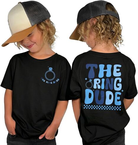 BOUTIKOME Toddler Baby Boys The Ring Dude Shirt Ring Bearer T-Shirt Wedding Gift Shirt Bridal Party Short Sleeve Summer Top in Saudi Arabia