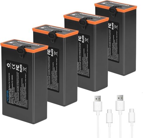 4-Pack 6700mAh Power Mag Battery for Moultrie Battery Pack Edge 2 Batteries | Compatible with Moultrie Edge, Edge Pro, Edge 2 Pro , Edge 3, Edge 3 Pro Cellular Trail Cameras, with 4 USB-C Charging Cables in Kuwait