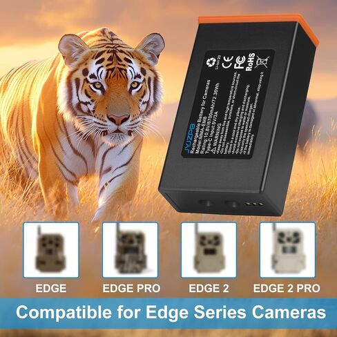 4-Pack 6700mAh Power Mag Battery for Moultrie Battery Pack Edge 2 Batteries | Compatible with Moultrie Edge, Edge Pro, Edge 2 Pro , Edge 3, Edge 3 Pro Cellular Trail Cameras, with 4 USB-C Charging Cables in Kuwait
